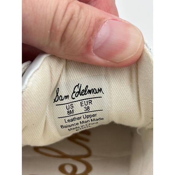 Sam Edelman Womens Ethyl White Leather Sneakers Shoes 8 Medium - Picture 5 of 6